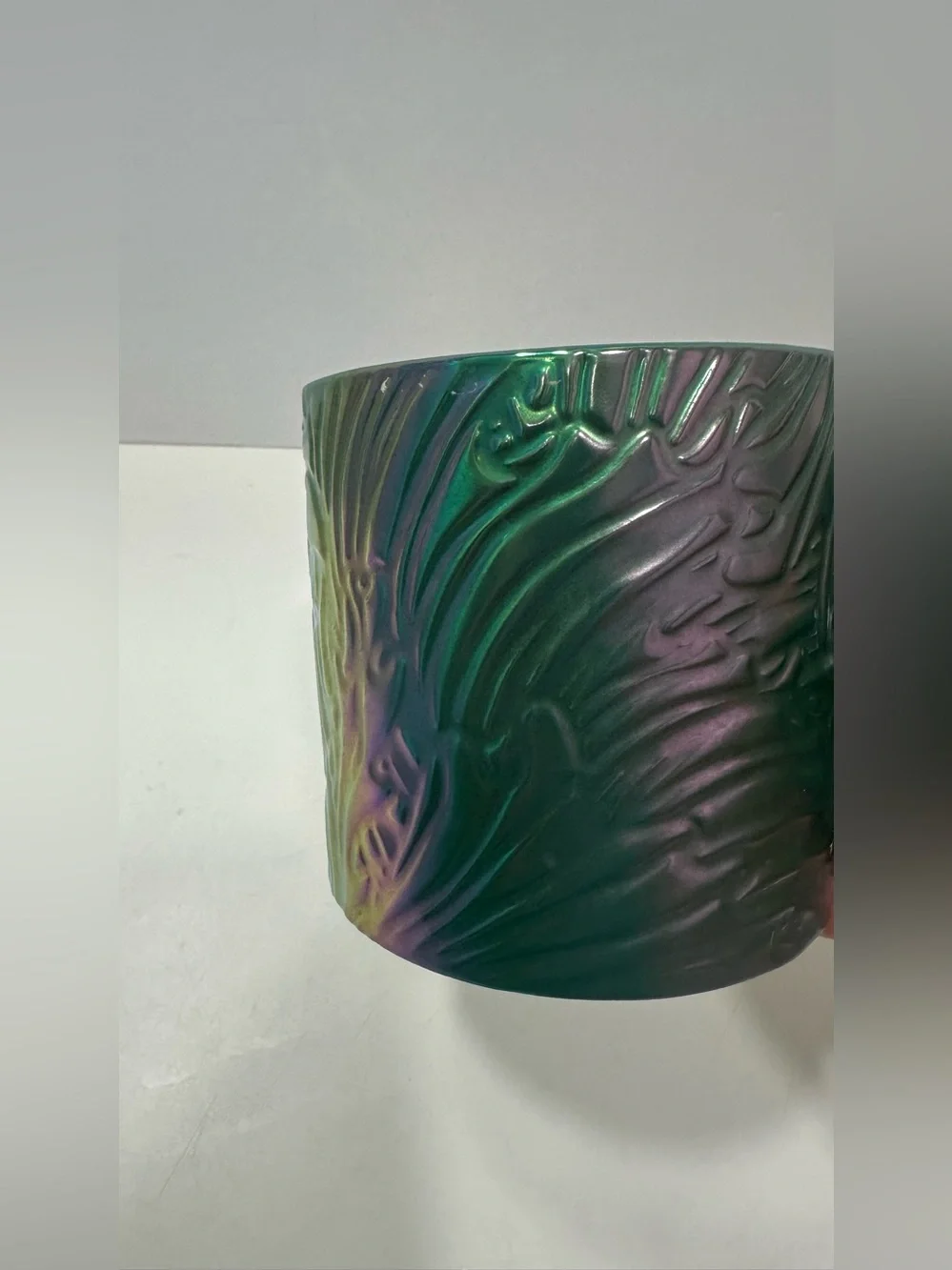 Starbucks Spring Green Siren Mermaid Tail Iridescent  Coffee Mug 14oz 3D cup